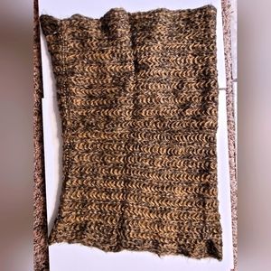Brown and silver scarf/hoodie/top